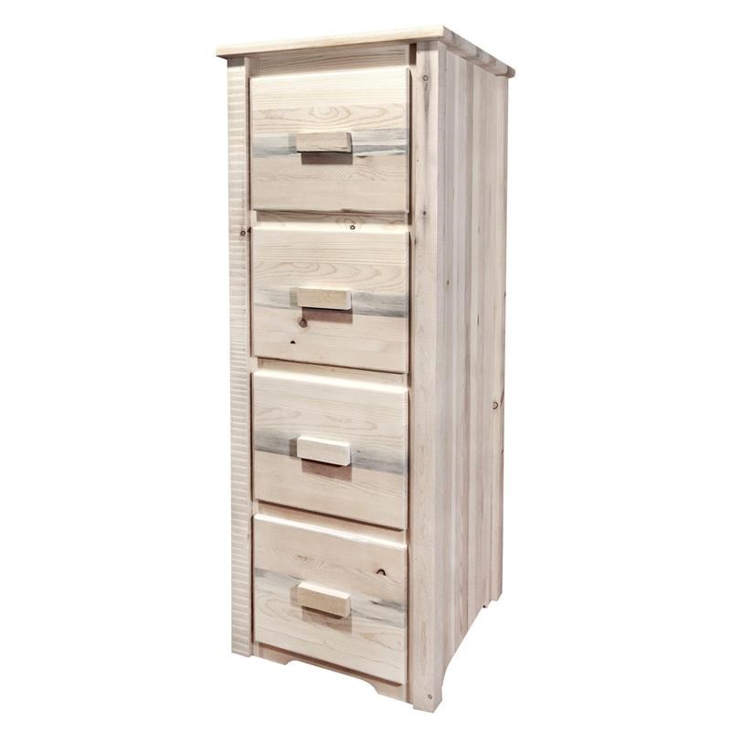 Montana Woodworks Homestead 4 Drawers Transitional Wood File Cabinet in Natural