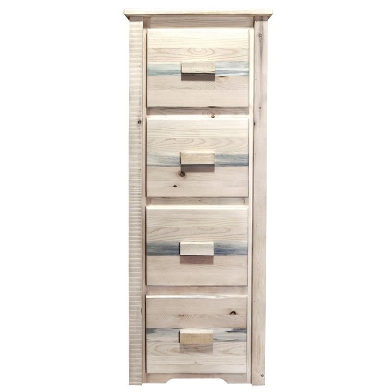 Montana Woodworks Homestead 4 Drawers Transitional Wood File Cabinet in Natural