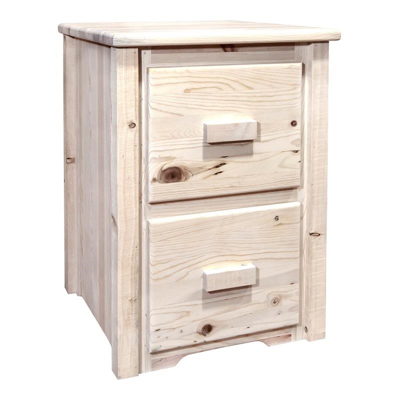 Montana Woodworks Homestead 2 Drawers Transitional Wood File Cabinet in Natural