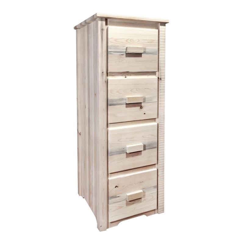 Montana Woodworks Homestead 4-drawer Wood File Cabinet in Natural