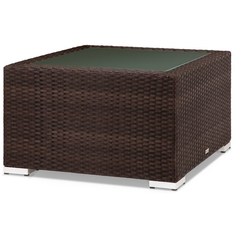 Source Furniture Lucaya Aluminum Frame Square Coffee Table in Espresso