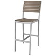 Source Furniture Vienna Aluminum Frame Patio Bar Side Stool in Gray