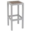 Source Furniture Napa Aluminum Patio Bar Stool in Silver and Gray