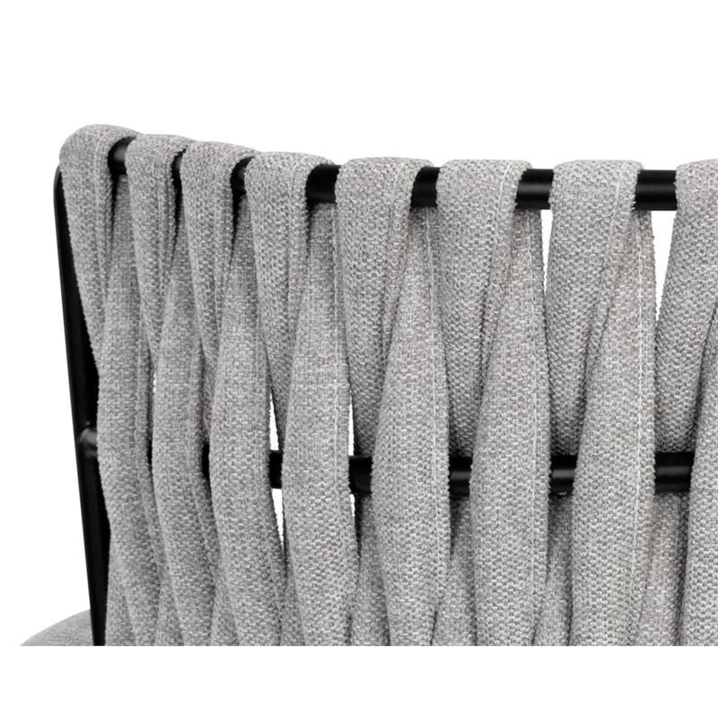 kleding Licht Donder Sunpan Sarai 18.5" Modern Fabric and Steel Dining Armchair in Heather Gray  | Homesquare