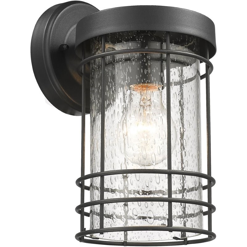 CHLOE Jefferson Transitional 1 Light Textured Black Outdoor Wall Sconce 10