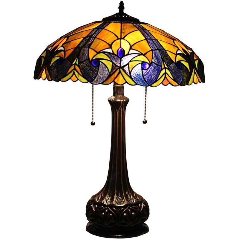 CHLOE Adalaide Tiffany-Style Victorian Stained Glass Table Lamp 25