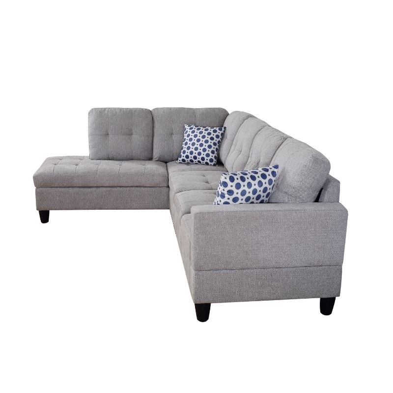 Devion Furniture Modern Fabric Sectional Sofa in Gray Homesquare