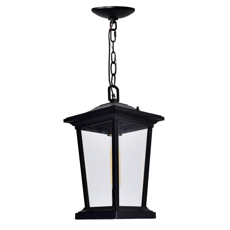 CWI Lighting Leawood 1-light Farmhouse Metal Outdoor Hanging Light in Black