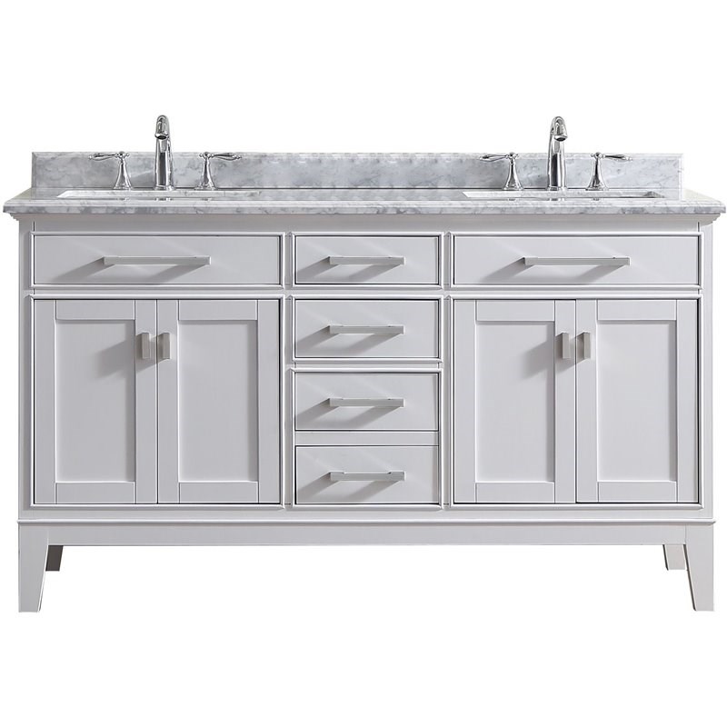 Ari Kitchen Bath Danny 60 Solid Wood Bathroom Vanity In White Akb Danny 60 Wht