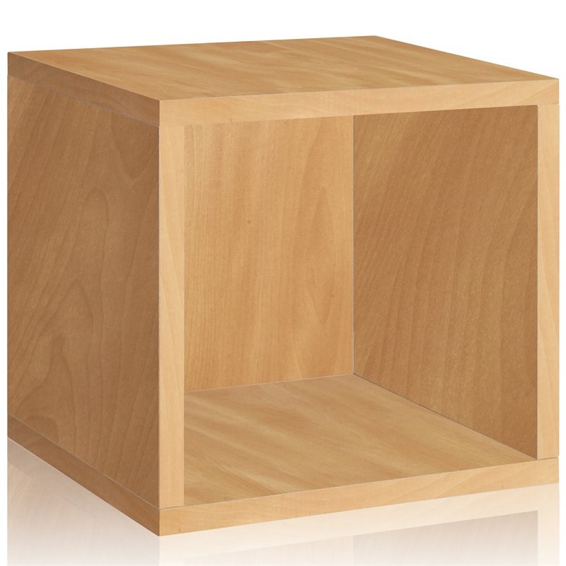Way Basics Stackable zBoard Cube Cubby Organizer Shelf in Natural Wood Grain