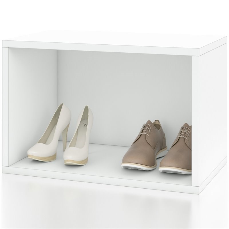 Way Basics zBoard Shoe Rack Closet Storage Organizer in White