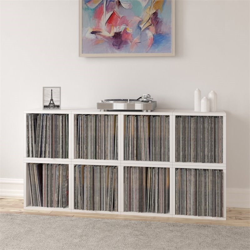 Way Basics zBoard Vinyl Record Display Storage Shelf in White