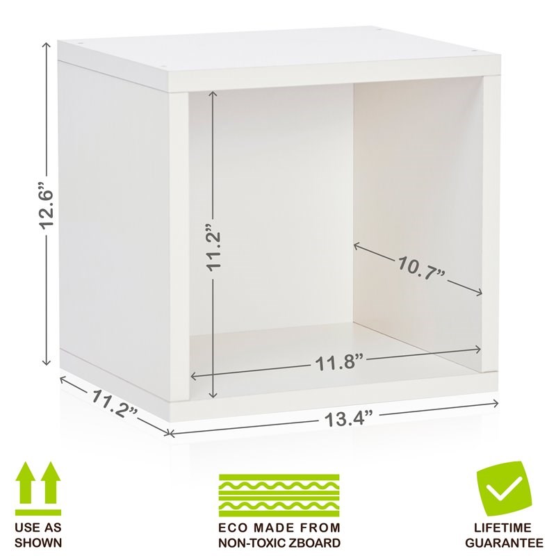 Way Basics zBoard Modular Closet Storage Cube Cubby Unit in White