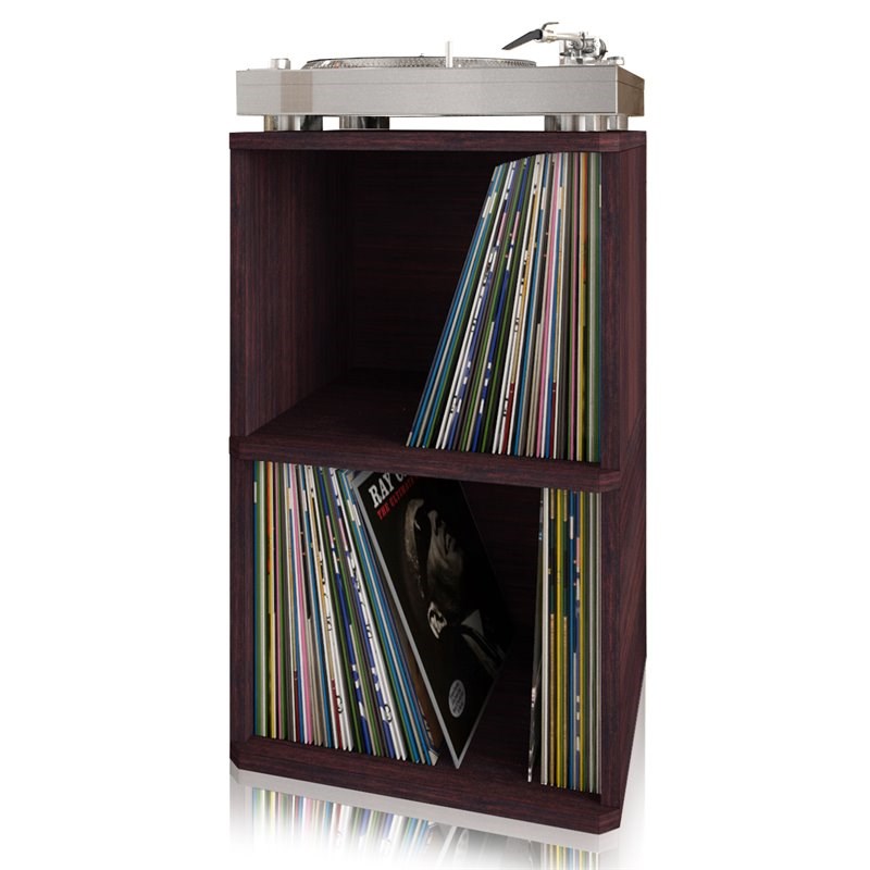 Way Basics 2 Tier zBoard Vinyl Record Display Shelf in Espresso Wood Grain