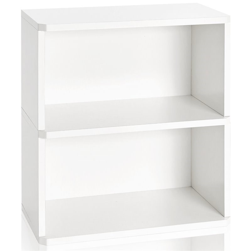 Way Basics 2 Tier zBoard Bookcase Shelf Organizer in White