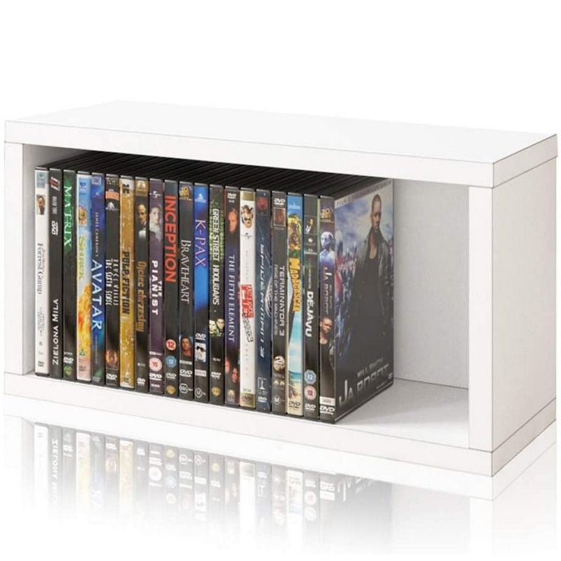 Way Basics zBoard DVD Rack PS5 Video Games Blu-Ray Display Shelf in White