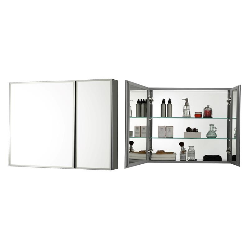 30 Inch Aluminum Bathroom Medicine Cabinet with Recess Or Surface Mount 30x26