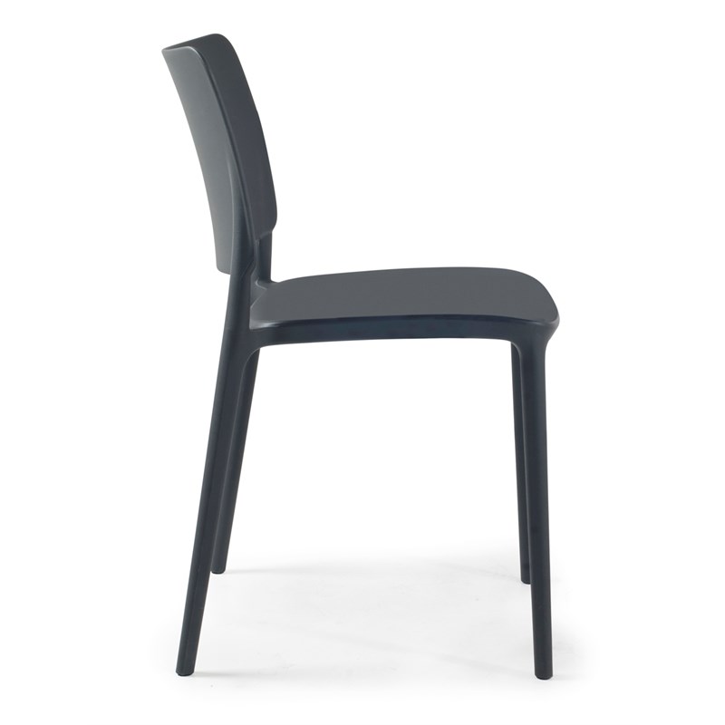Omax Decor Cleo Resin Patio Dining Chair in Anthracite Black - (Set of 2)