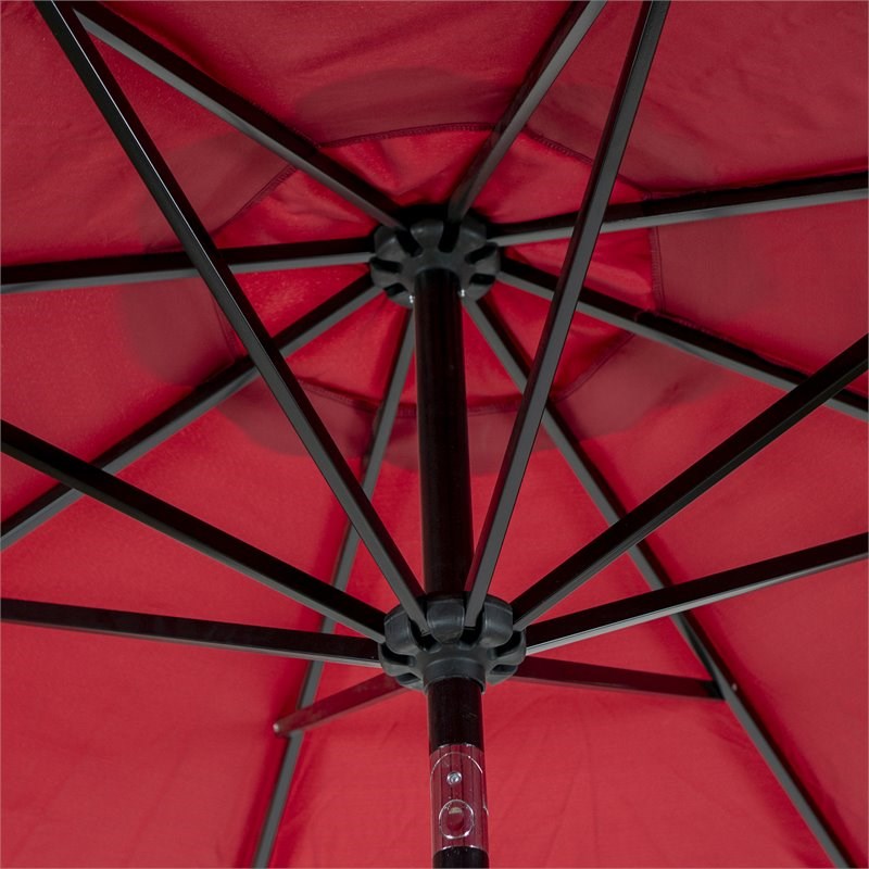 Patio Premier 9' Round 8-Rib Aluminum Market Umbrella in Scarlet