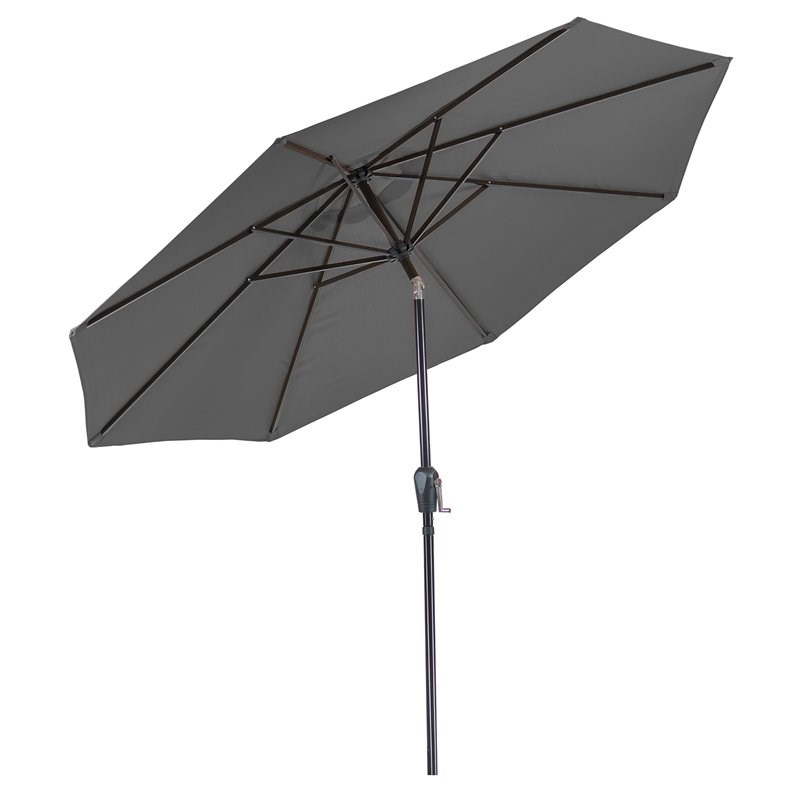 Patio Premier 9' Round 8-Rib Aluminum Market Umbrella in Gray