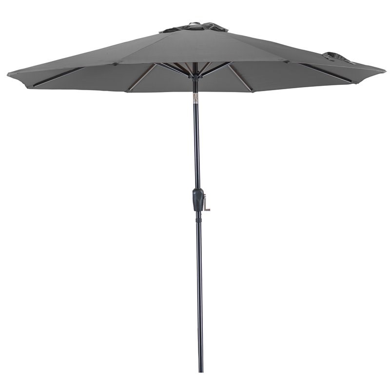 Patio Premier 9' Round 8-Rib Aluminum Market Umbrella in Gray