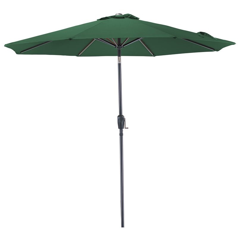 Patio Premier 9' Round 8-Rib Aluminum Market Umbrella in Hunter Green