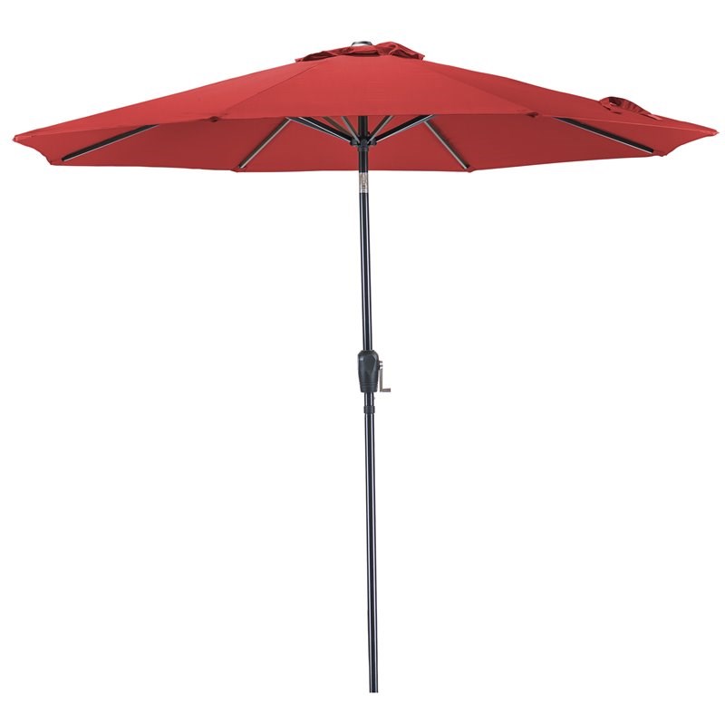Patio Premier 9' Round 8-Rib Aluminum Market Umbrella in Ruby Red