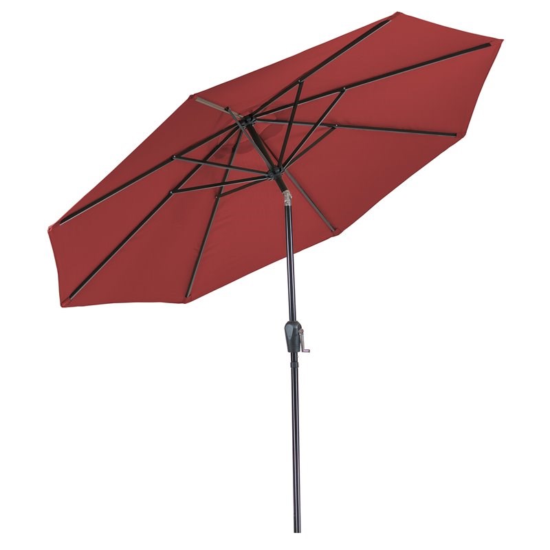 Patio Premier 9' Round 8-Rib Aluminum Market Umbrella in Ruby Red - Olefin