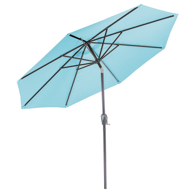 Patio Premier 9' Round 8-Rib Aluminum Market Umbrella in Seafoam Green - Olefin