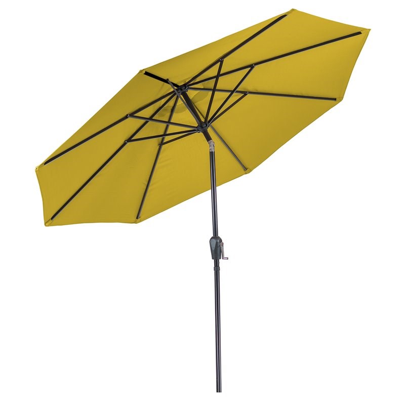 Patio Premier 9' Round 8-Rib Aluminum Market Umbrella in Yellow- Olefin