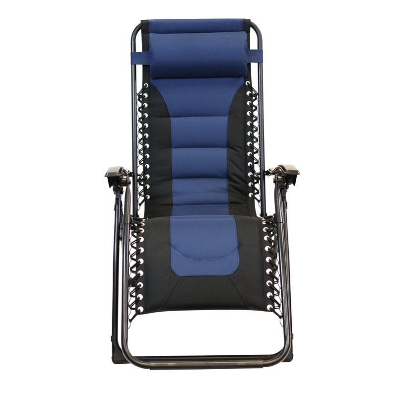 Patio Premier 2PK Padded Gravity Chairs with Foot cover in Blue & Black