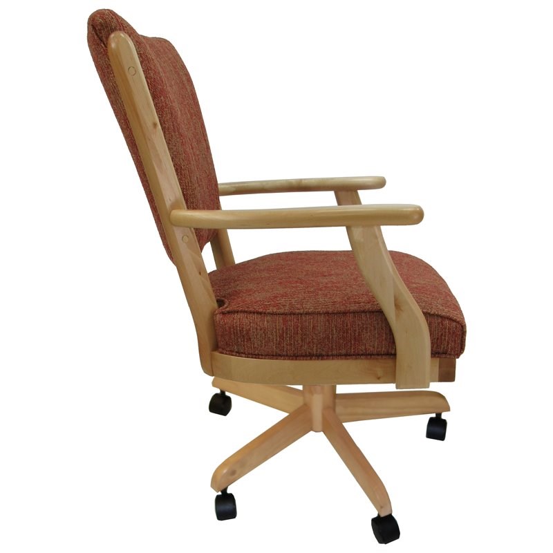 Tobias Designs Classic Caster 37" Wood Dining Chair on Wheels in P