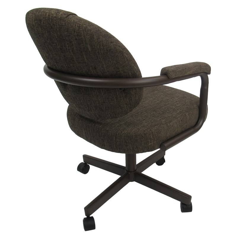 4 Swivel Metal Dining Caster Chair M70 Sanora Brown on Coffee