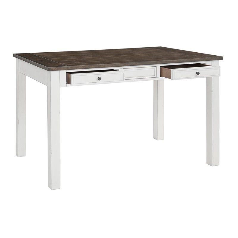 Lane Furniture Sarasota 6-piece Farmhouse Wood Counter Table Set in White