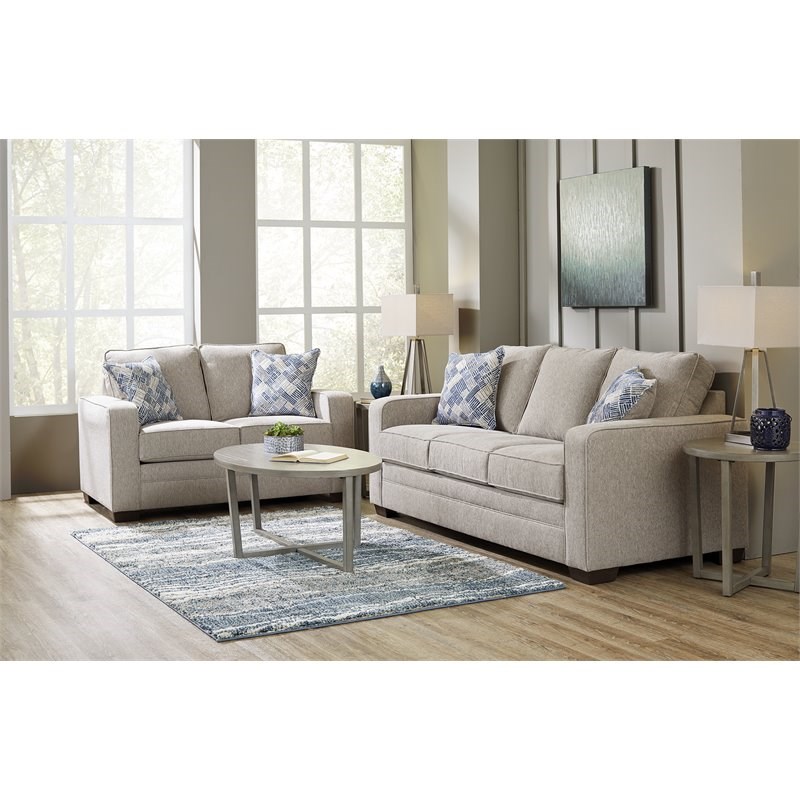 lane furniture 2084 newberry traditional polyester sofa in cream - 2084 ...