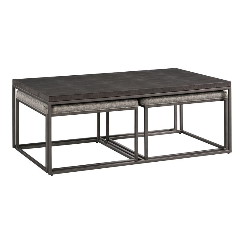 Lane Furniture 7638 Occasional Cocktail, Black Ottoman Nesting Coffee Table