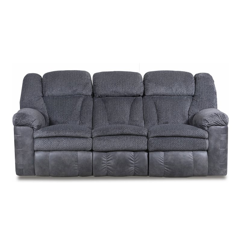 Lane Furniture 57008 Warren Powered Double Reclining Sofa in Werebear Charcoal
