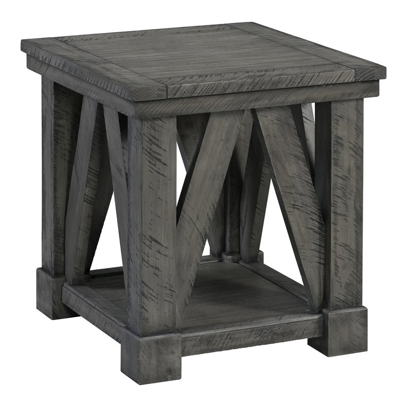 Lane Furniture 7062 Old Forge Traditional Wood End Table in Gray