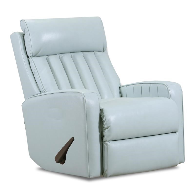 blue leather rocking recliner