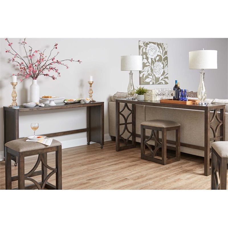 Lane Furniture Aria 5-Piece Wood Nesting Sofa Bar/Pub Set - Umber Brown