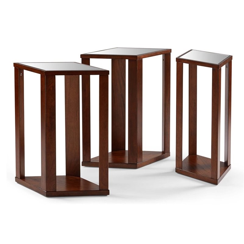 Lane Furniture Langham 3 Piece Wood Modular Accent Table in Umber Brown