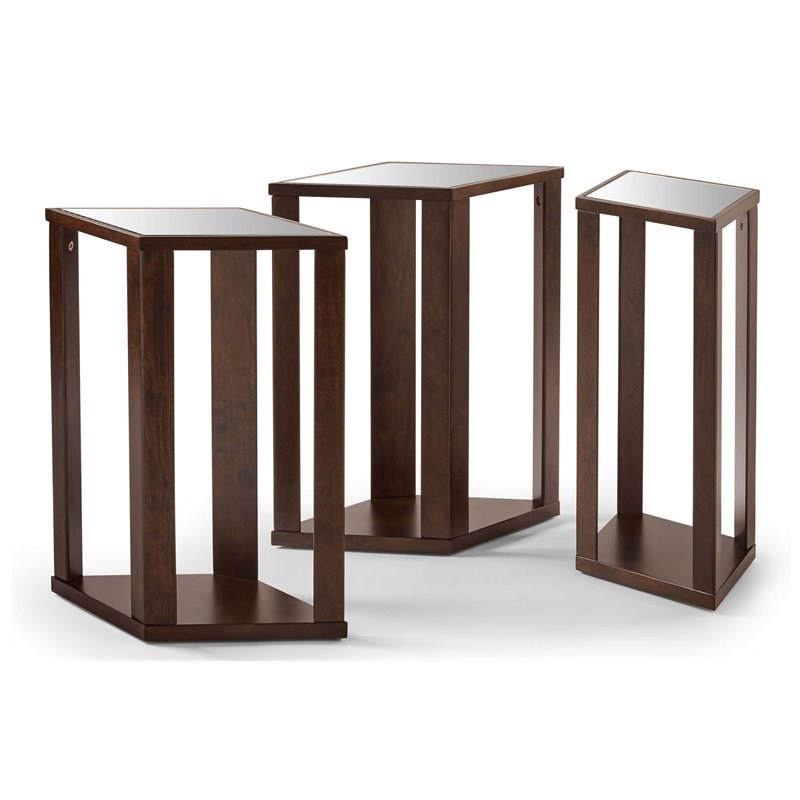 Lane Furniture Langham 3 Piece Wood Modular Accent Table in Brown Tea