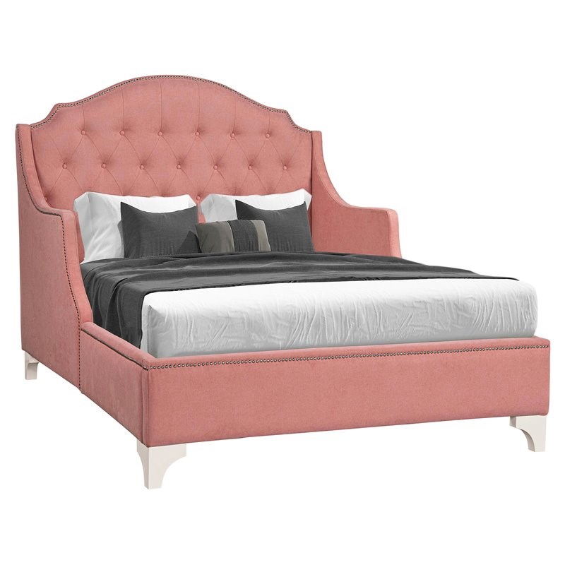 Lane Furniture Emma Transitional Fabric Complete Twin Bed in Coral Orange