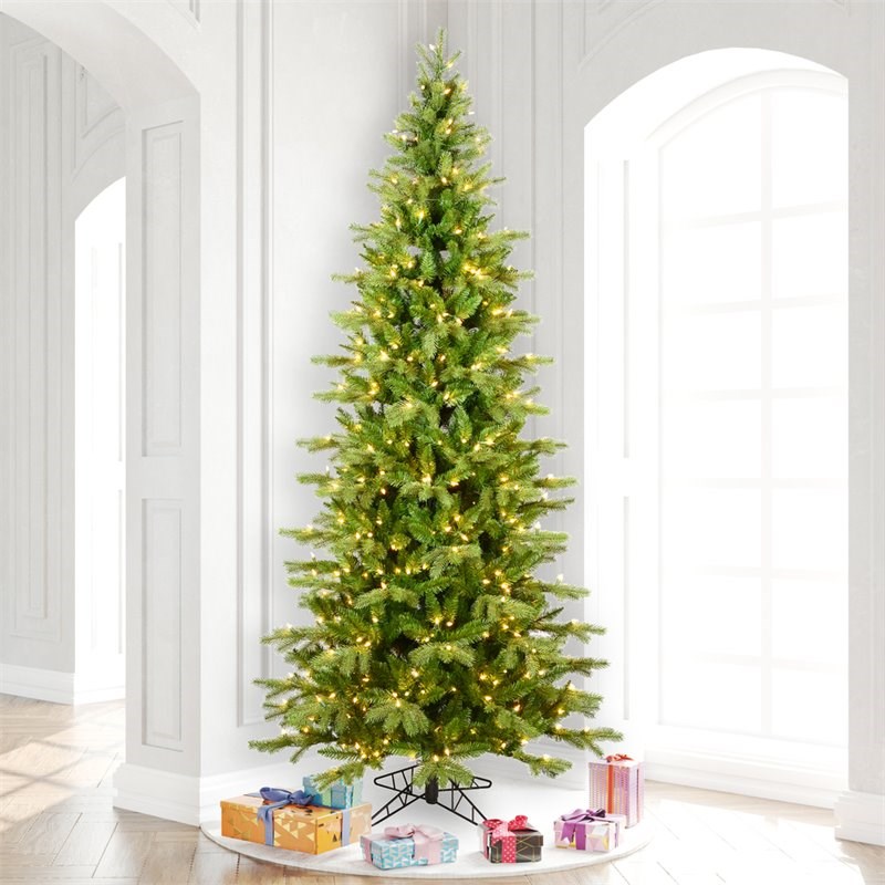 Vickerman 9' Balsam Spruce Slim Clear Lights Artificial Christmas Tree in Green