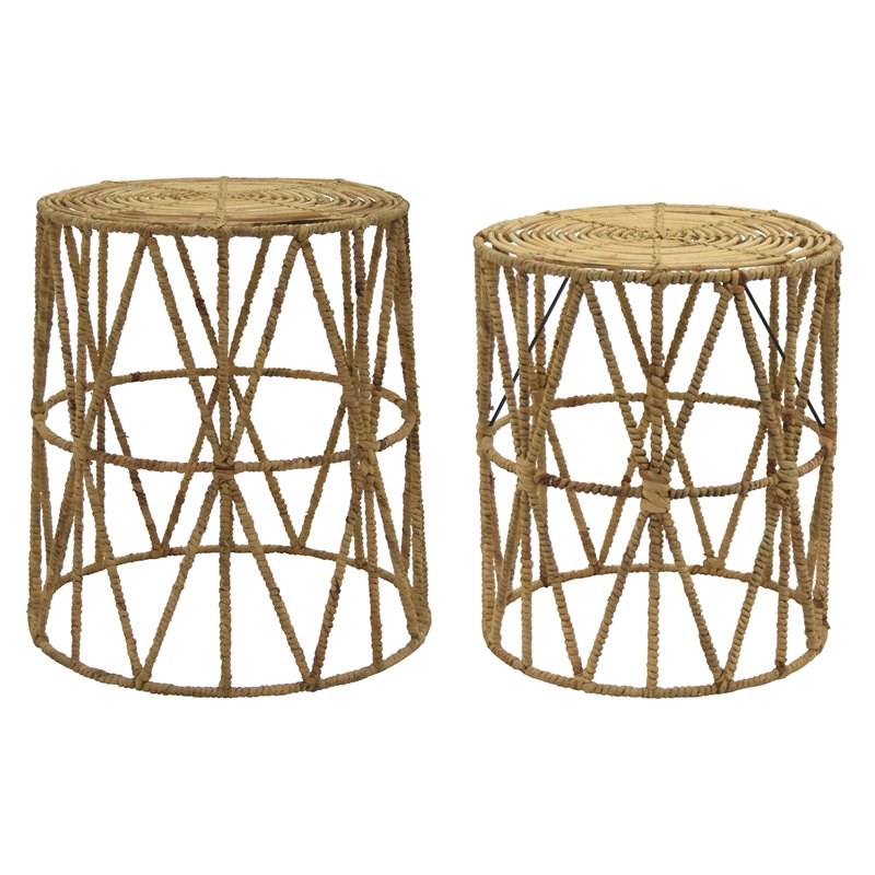 Plutus 2 Piece Modern Accent Table Set in Brown