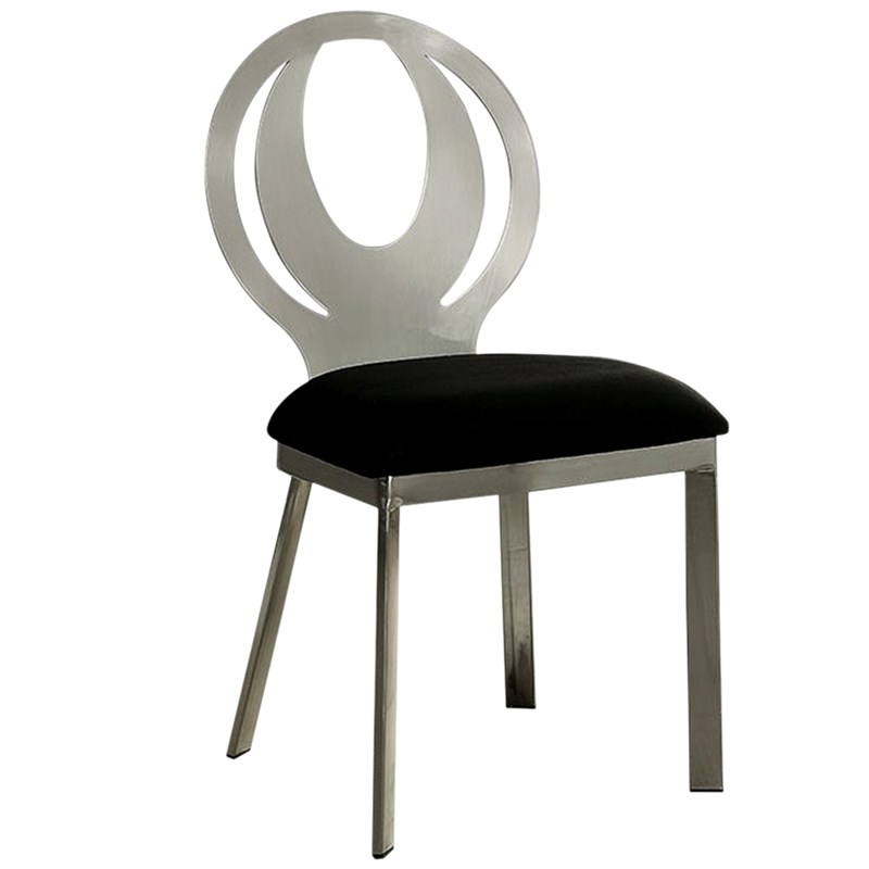 Orla Contemporary Side Chair With Black Microfabric Seat with a Set of 2