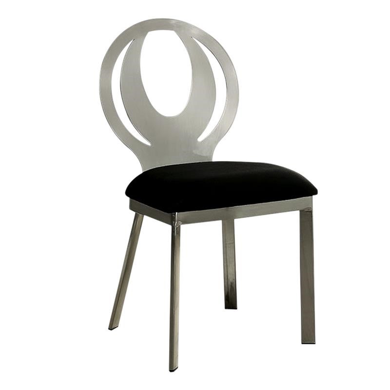 Orla Contemporary Side Chair With Black Microfabric Seat with a Set of 2