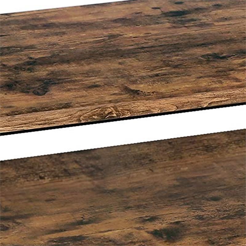 Wooden Coffee Table with 1 Bottom Shelf and Grain Details in Brown