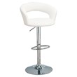 Contemporary Faux Leather Bar Stool in White