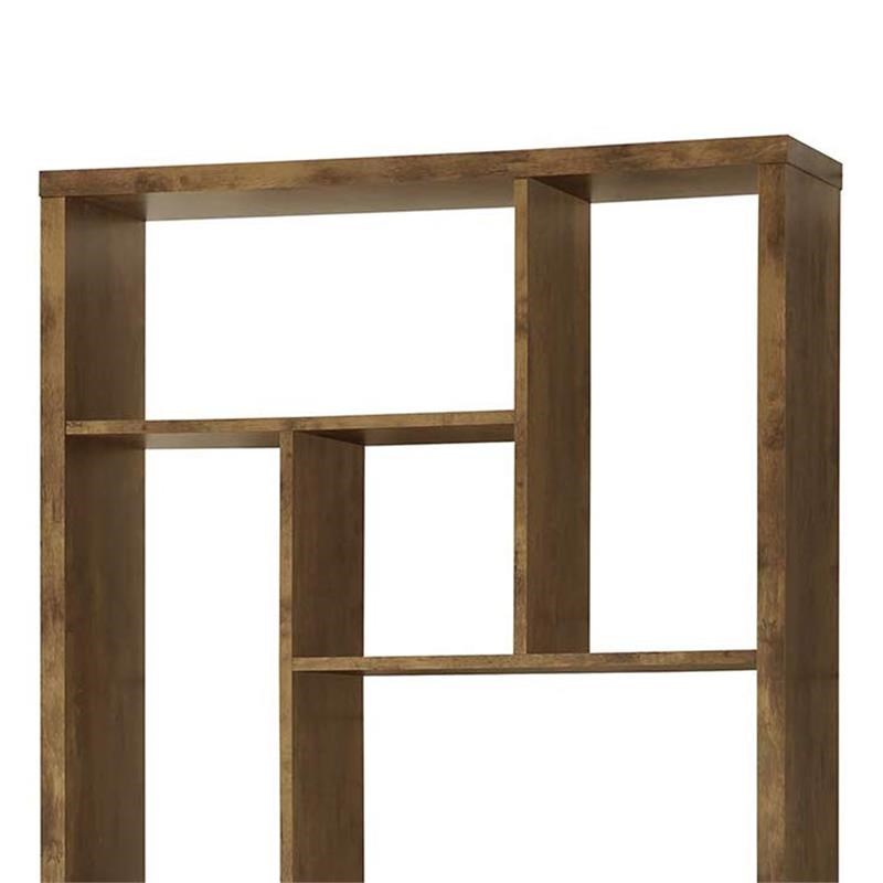 Metal and Wood Modern Style Bookcase with Multiple Shelves in Brown